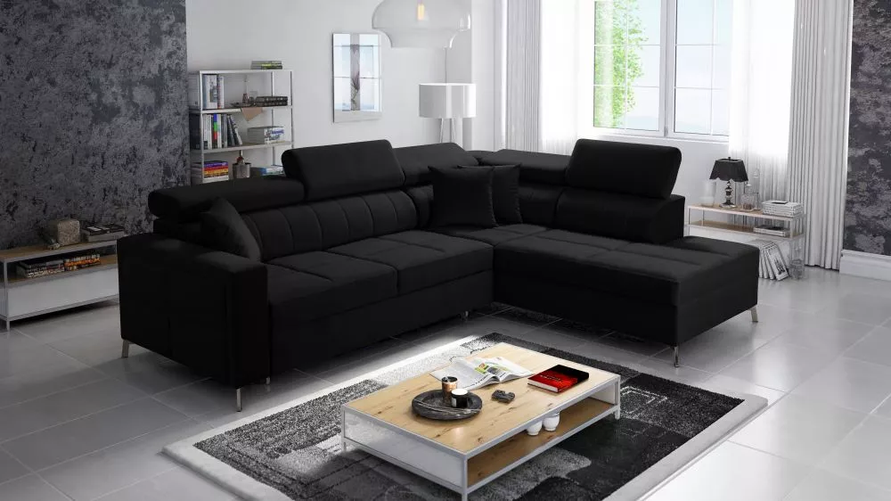 Dīvāns Side 3 Maxi Standard · Melns · 217 × 275 × 83 cm