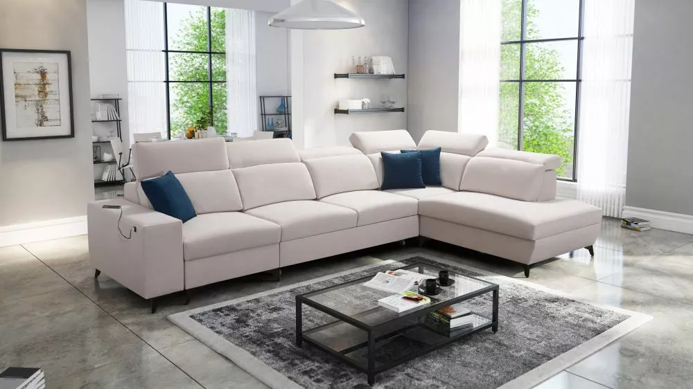 Dīvāns Bartone 11 Mix Standard · Gaišais krēms · 224 × 359 × 83 cm
