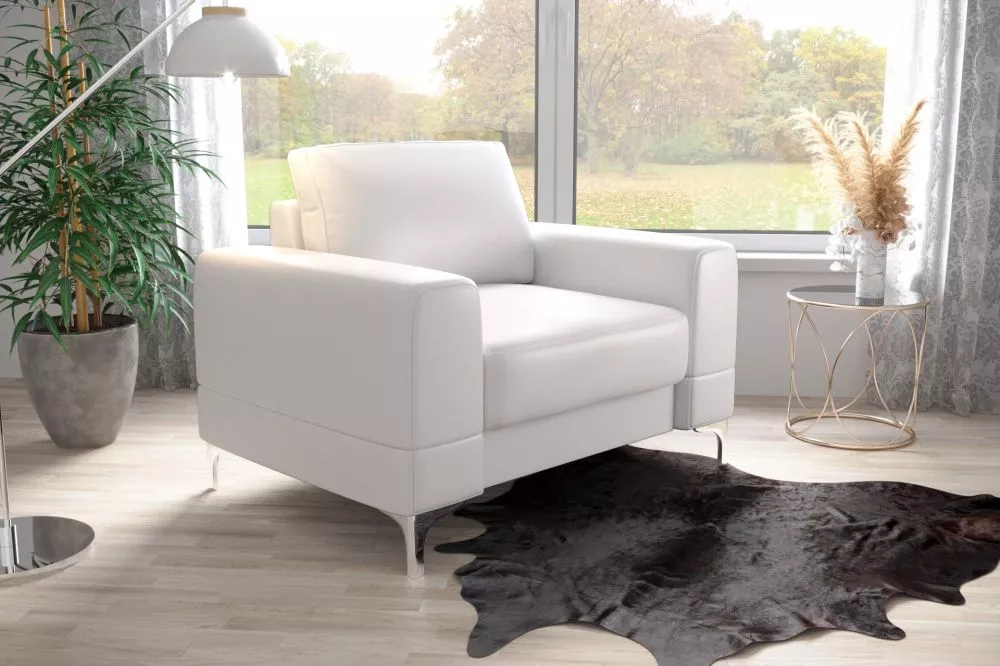 Mīksts krēsls Aria 1S Standard Sēdvietas dziļums: 55 cm, · Balts · 104 × 90 × 89 cm