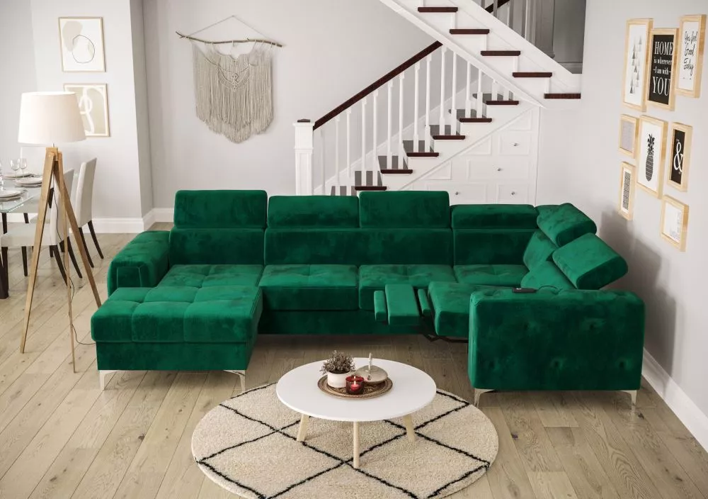 Dīvāns Orion Max 3 Relax standard · Zaļš · 185 × 325 × 78 cm