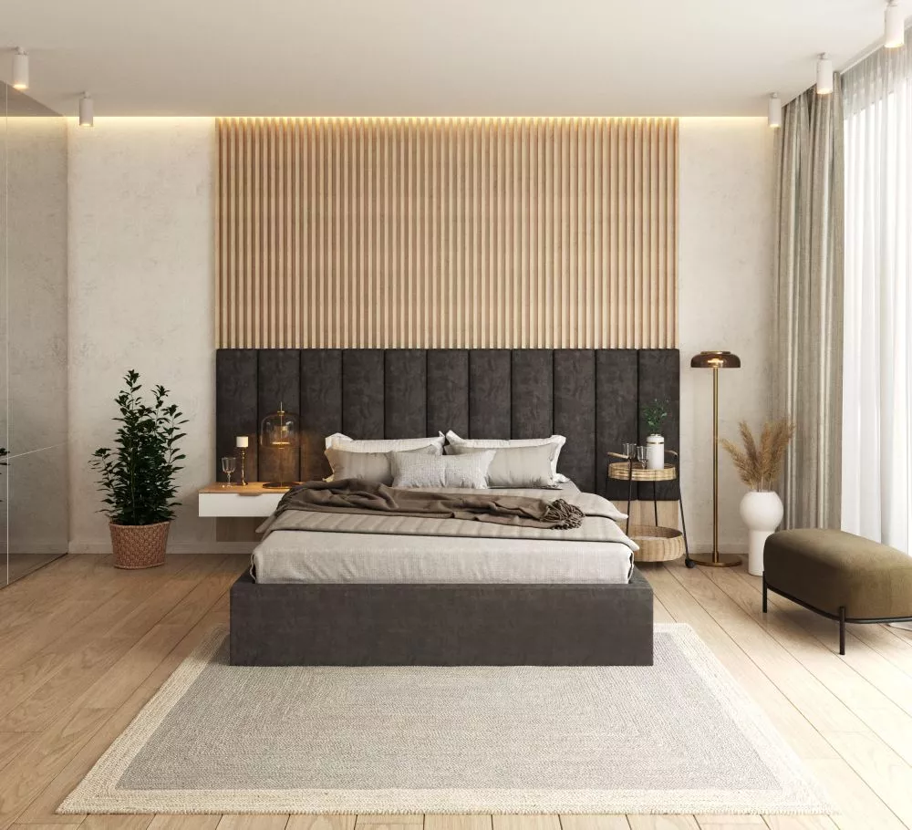 Gulta Orlando velure Premium Standard ar stelāžu Guļamvietas platums: 160 cm, Guļamvietas garums: 200 cm, stelāžas tips:
