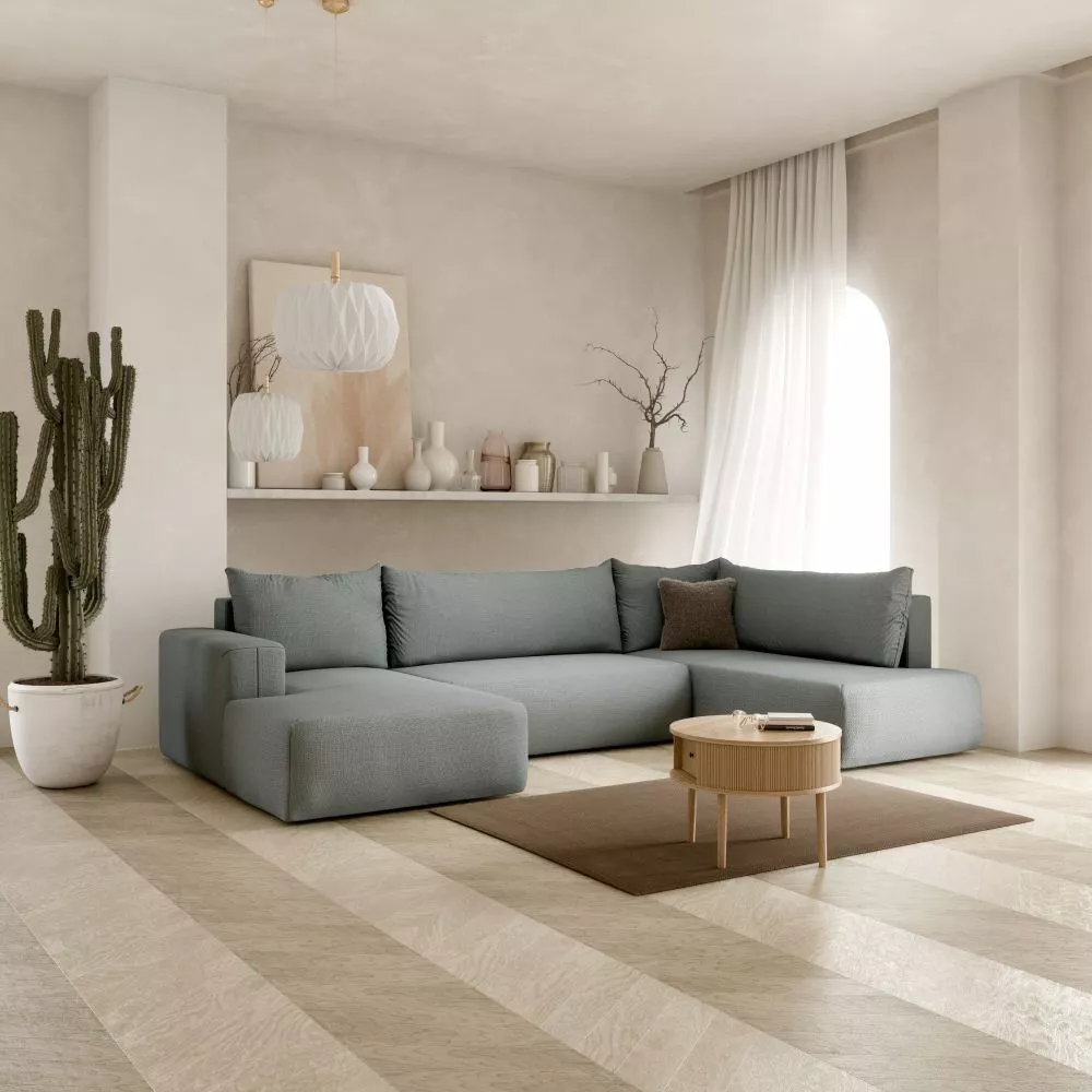 Dīvāns Torretta U standard · Pelēks · 200 × 335 × 72 cm
