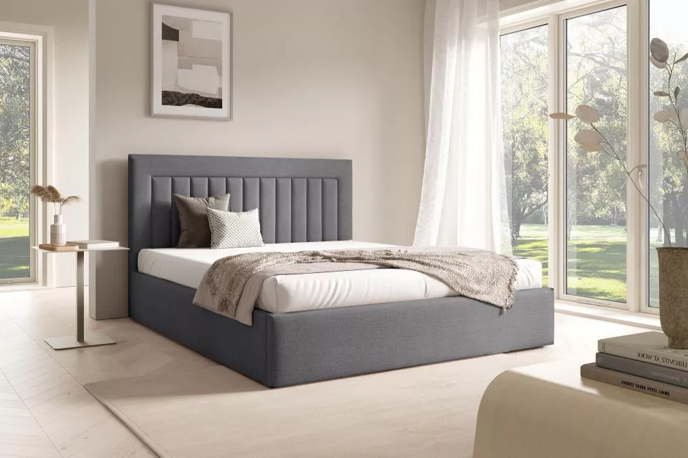 Gulta Best 1 standard ar stelāžu Guļamvietas platums: 140 cm, Guļamvietas garums: 200 cm, stelāžas tips: koka, · Pelēks 