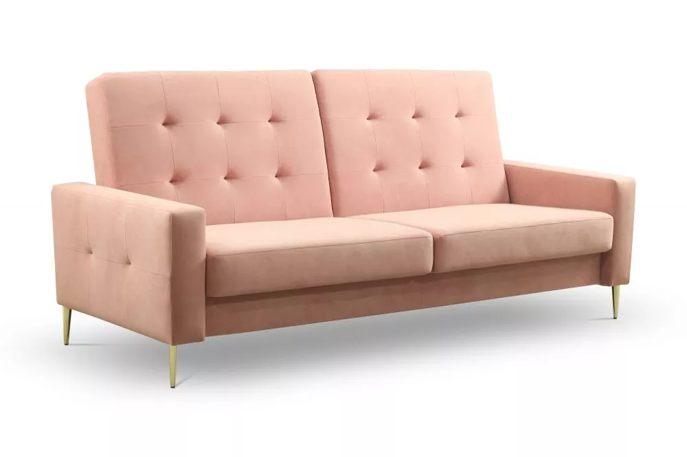 Dīvāns Domino 3S Standard · Rozā · 86 × 225 × 97 cm
