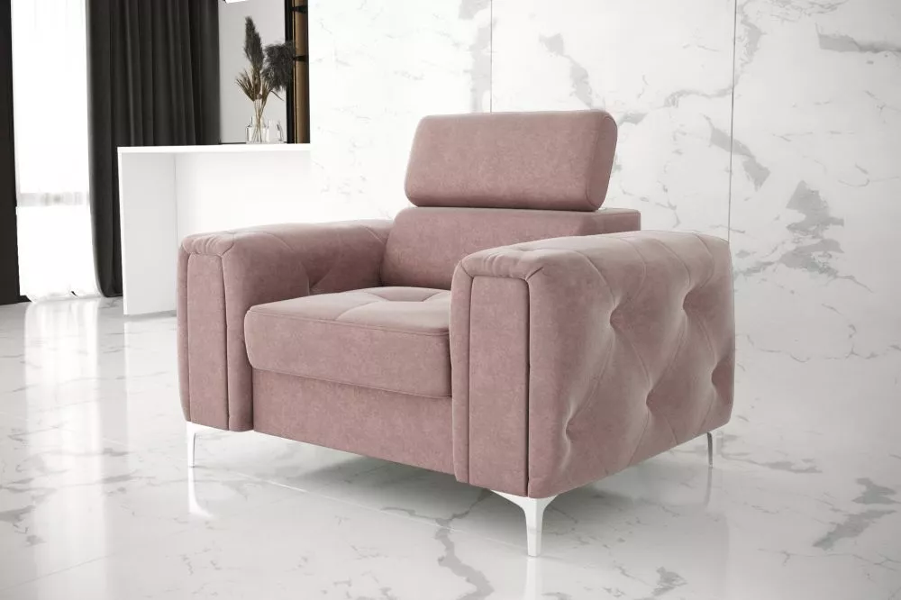Mīksts krēsls Orion 1S standard Sēdvietas dziļums: 56 cm, · Rozā · 110 × 97 × 78 cm