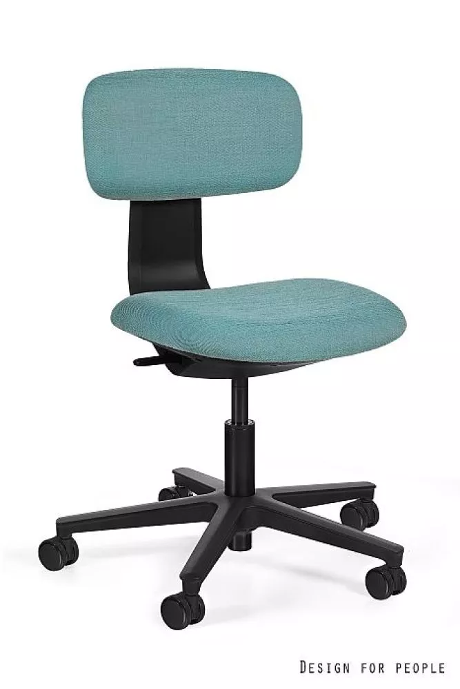 Datorkrēsls Robin Comfort Korpusa krāsa: melns, Elementu krāsa: gaiši zils, Sēdvietas platums: 42.5 cm, · 45.5 × 63 × 76