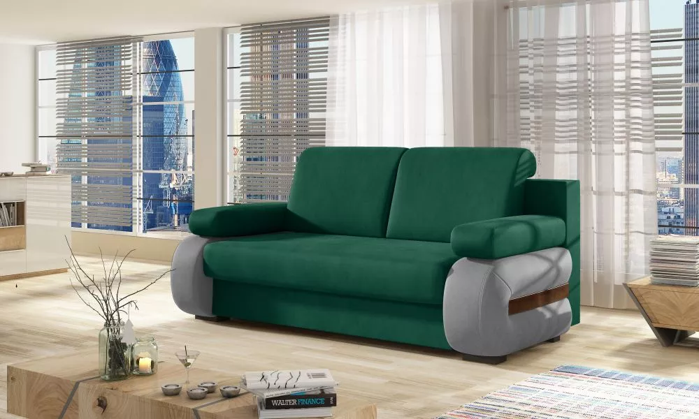 Dīvāns Laura Premium standard · Zaļš + gaiši pelēks · 97 × 200 × 90 cm