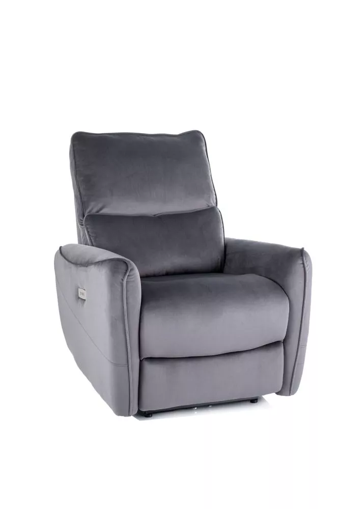 Mīksts krēsls Zefir Velvet Sēdvietas dziļums: 52 cm, Maksimālais dziļums: 160 cm, · Pelēks · 79 × 101 × 106 cm