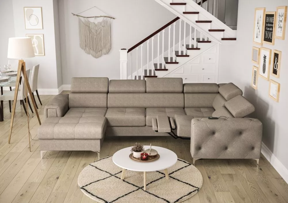 Dīvāns Orion Max 3 Relax standard · Gaiši brūns · 185 × 325 × 78 cm