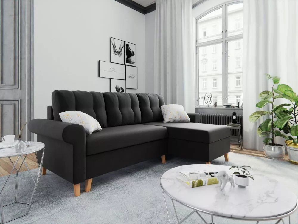 Dīvāns Oslo Comfort standard · Grafīts · 146 × 255 × 93 cm