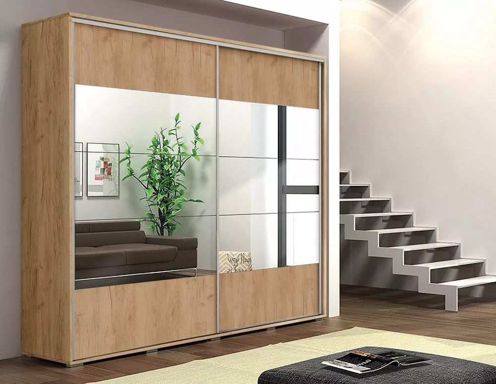 Skapis Modern A17 · Ozols craft zelts · 125 × 62 × 215 cm
