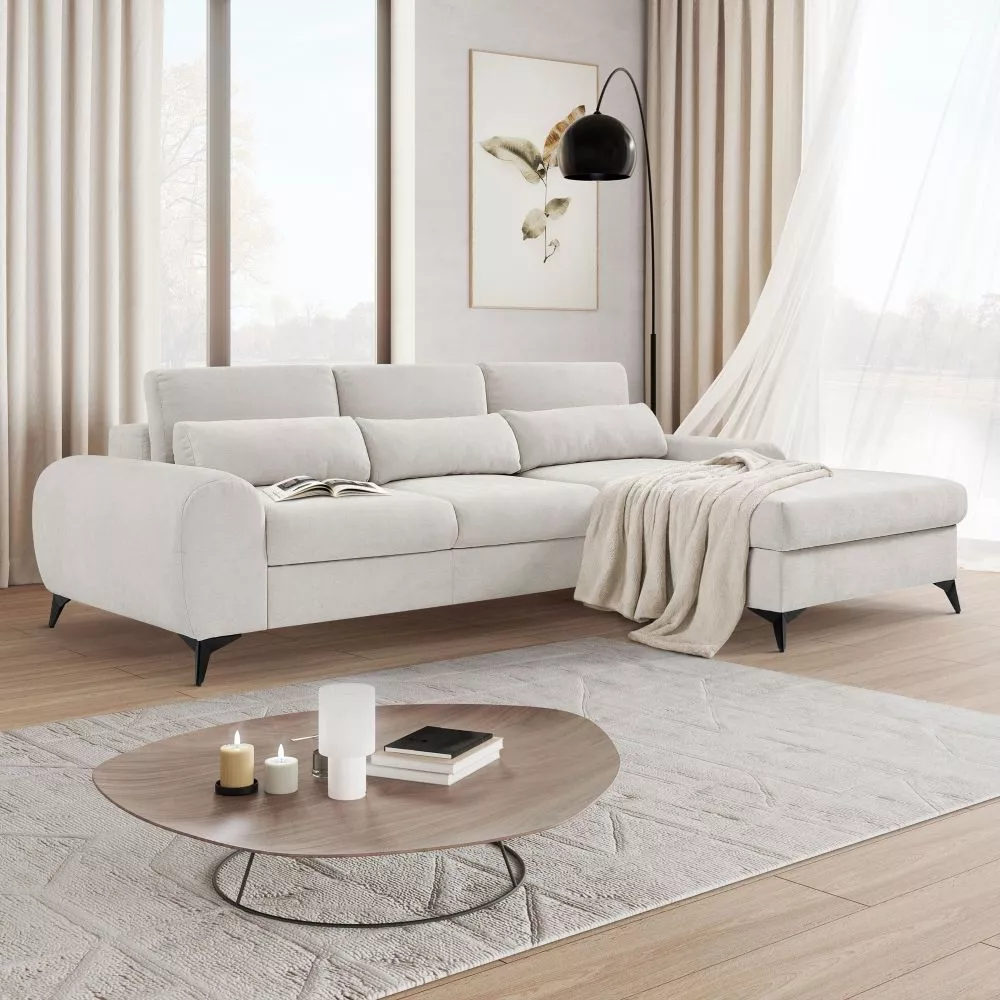 Dīvāns Milan L Standard · Krēms · 175 × 270 × 85 cm