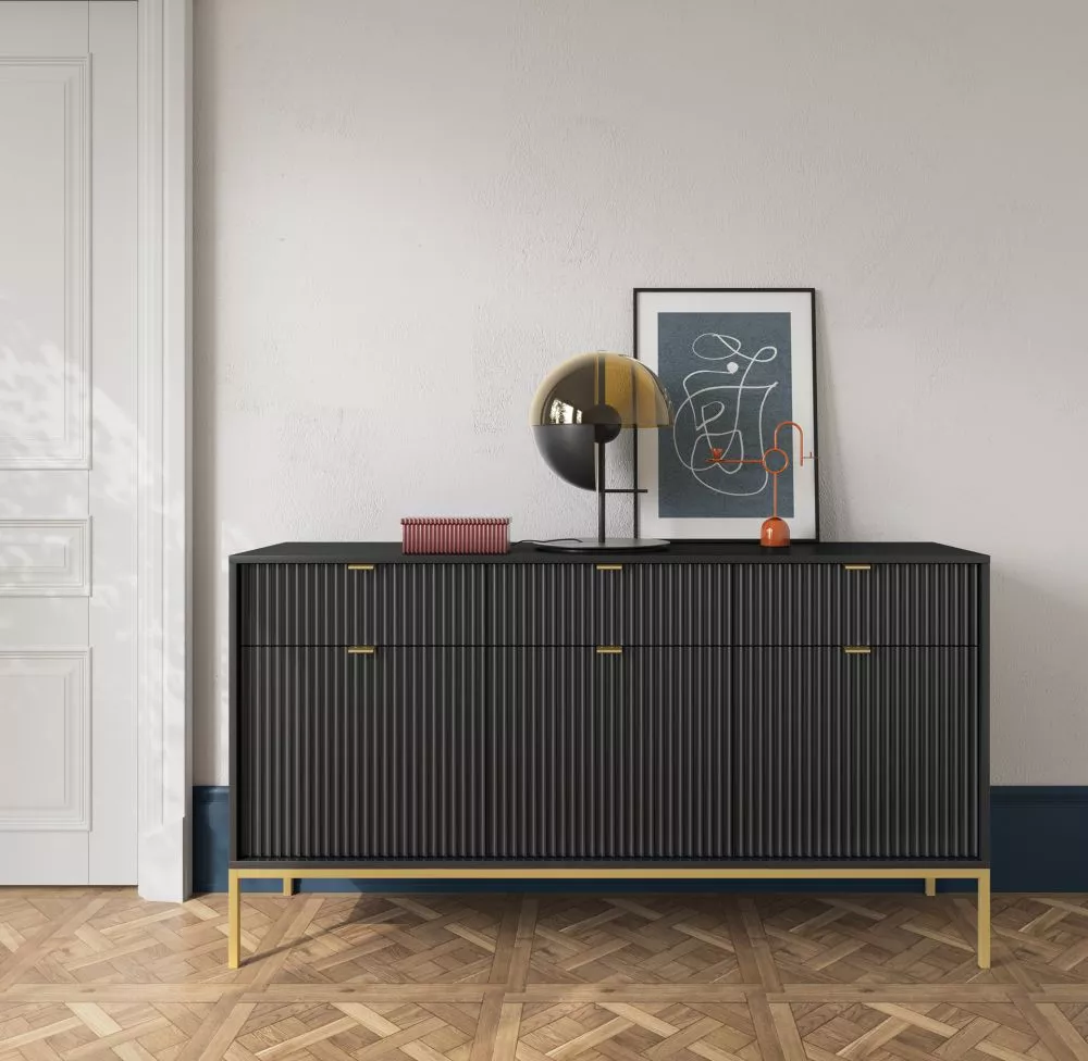 Kumode Nova Gold KSZ-154 · Melns · 154 × 39 × 83 cm