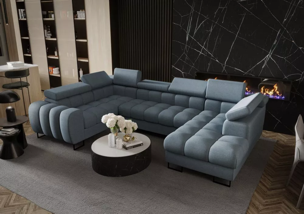 Dīvāns Aspen Max 2 Standard · Zils · 195 × 350 × 74 cm