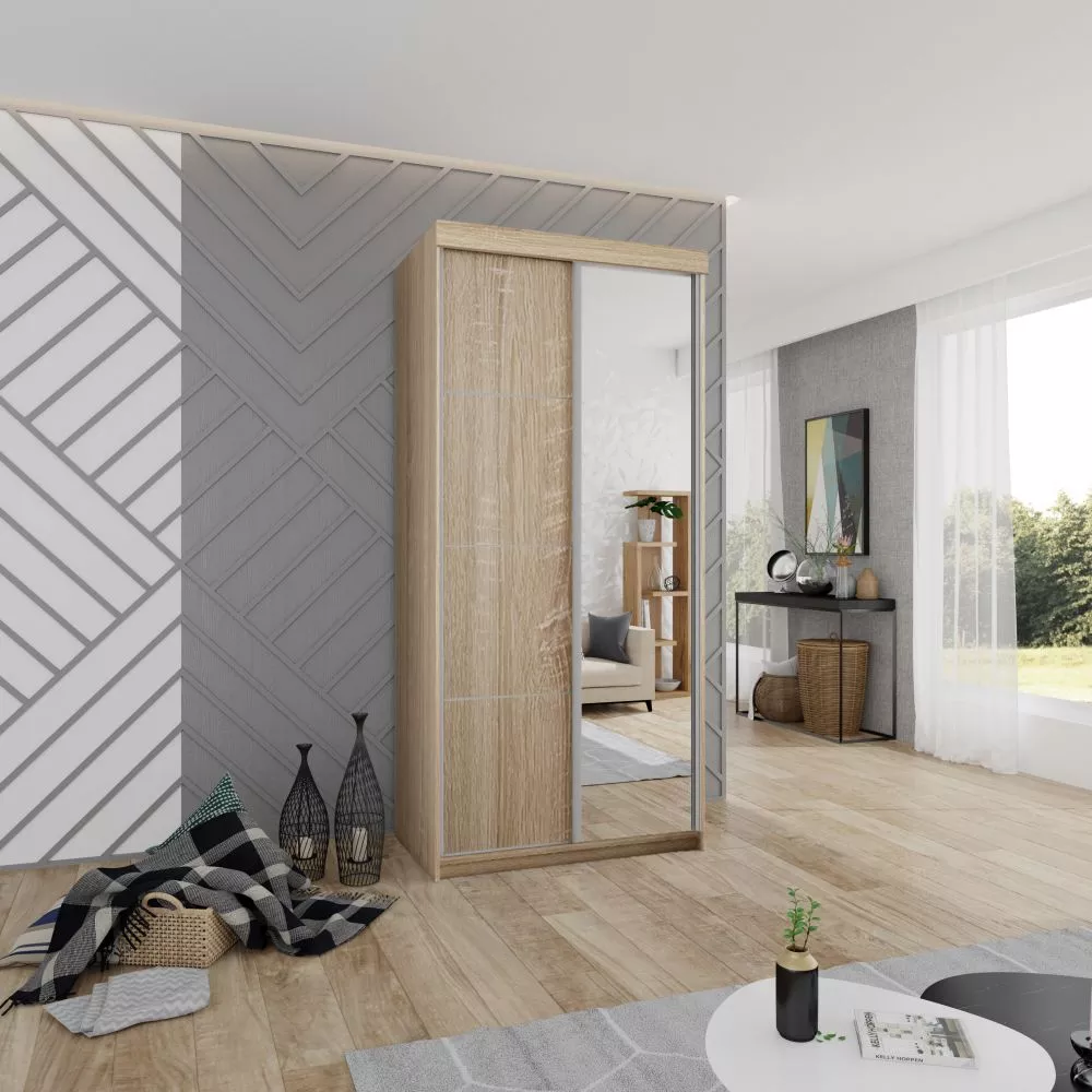 Skapis Top 23+ ar LED · Ozols sonoma · 100 × 62 × 200 cm
