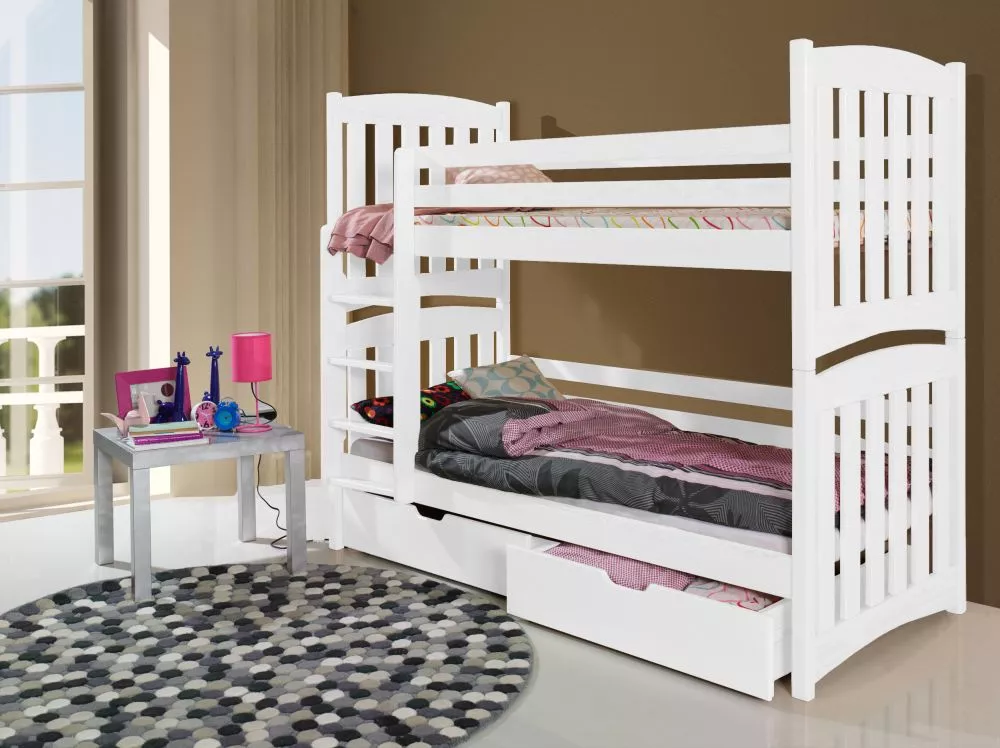 Bērnu gulta Serafin 80x180 ar stelāžām Kāpņu puse: Pa labi, Guļamvietas platums: 80 cm, Guļamvietas garums: 180 cm, · 87