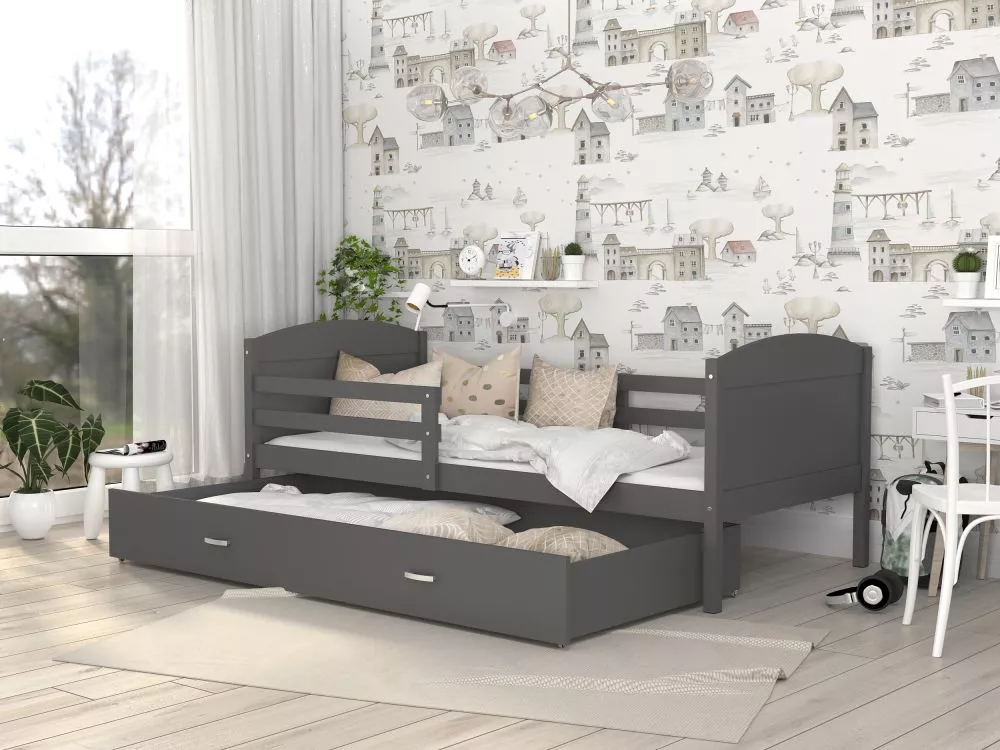 Bērnu gulta Mateusz P MDF 80x160 ar stelāžu Guļamvietas platums: 80 cm, Guļamvietas garums: 160 cm, · 86 × 168 × 78.5 cm
