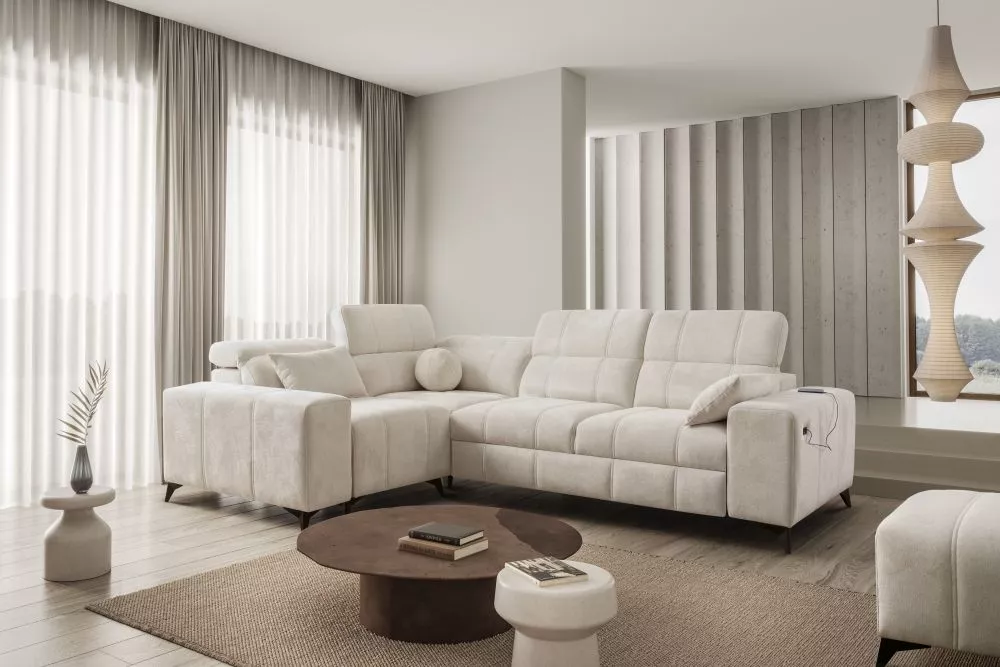 Dīvāns Dafne 2 Spring Standard · Bēšs · 205 × 276 × 77 cm