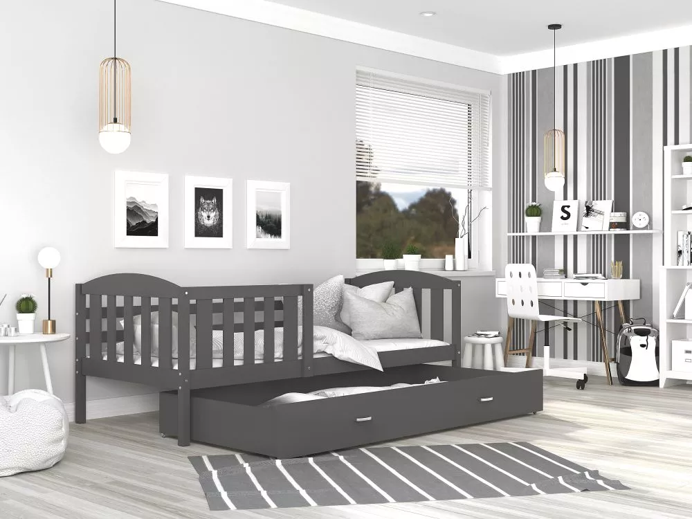 Bērnu gulta Kubus P MDF 80x160 ar stelāžu Guļamvietas platums: 80 cm, Guļamvietas garums: 160 cm, · 86 × 168 × 74 cm
