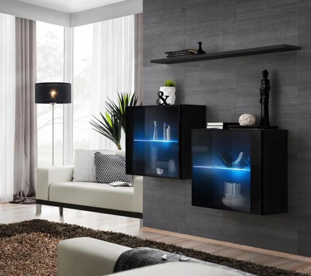 Plaukts Switch SB 3 · Melna · 130 × 110 × 30 cm