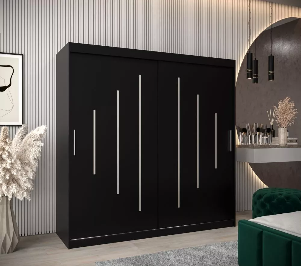Skapis York · Melns · 200 × 62 × 200 cm