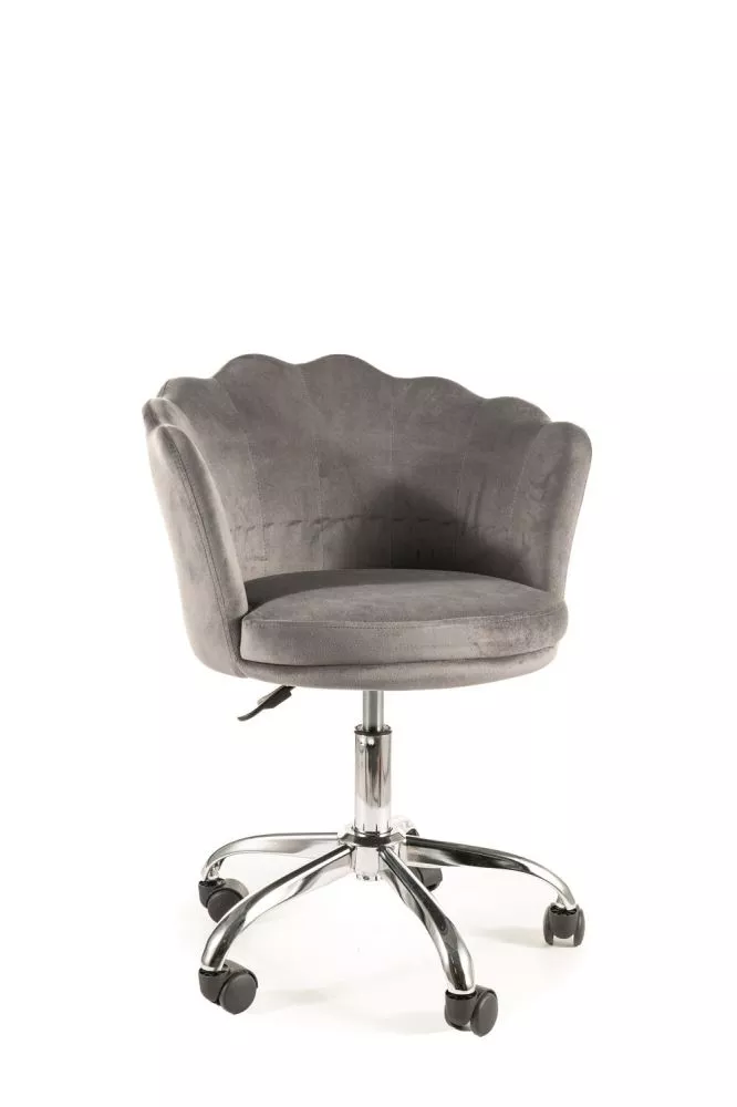 Datorkrēsls Rose Velvet · Pelēks · 56 × 74 cm