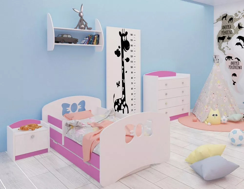 Bērnu gulta Happy Design Kokardka L02 140x70 ar stelāžu Guļamvietas platums: 70 cm, Guļamvietas garums: 140 cm, · 82 × 1