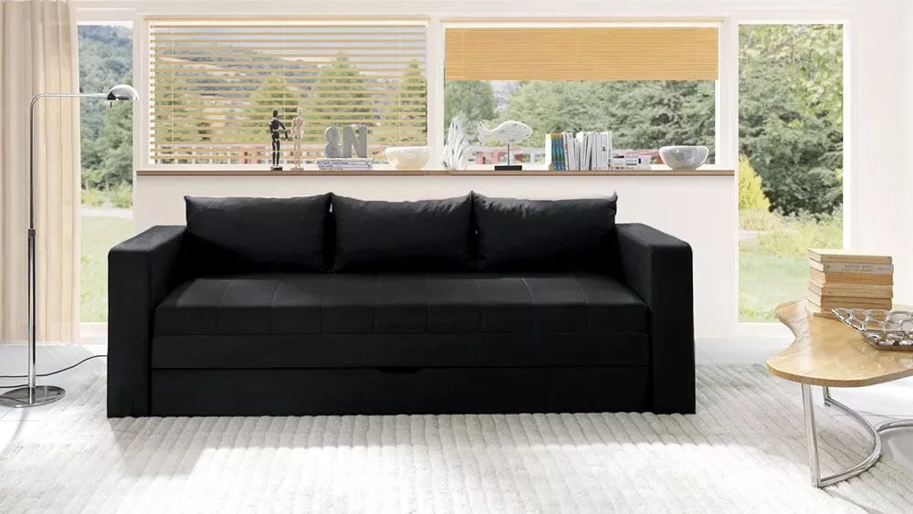 Dīvāns Euforia Duo Sofa Standard · Melns · 75 × 222 × 77 cm