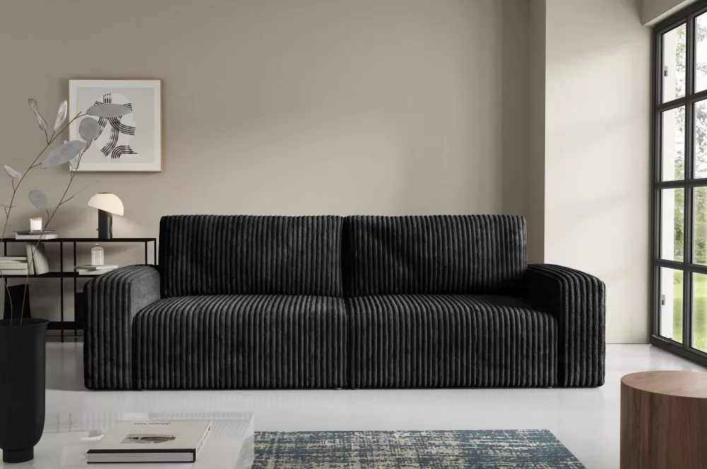 Dīvāns Bergamo Sofa Tilia standard · Melns · 105 × 252 × 70 cm