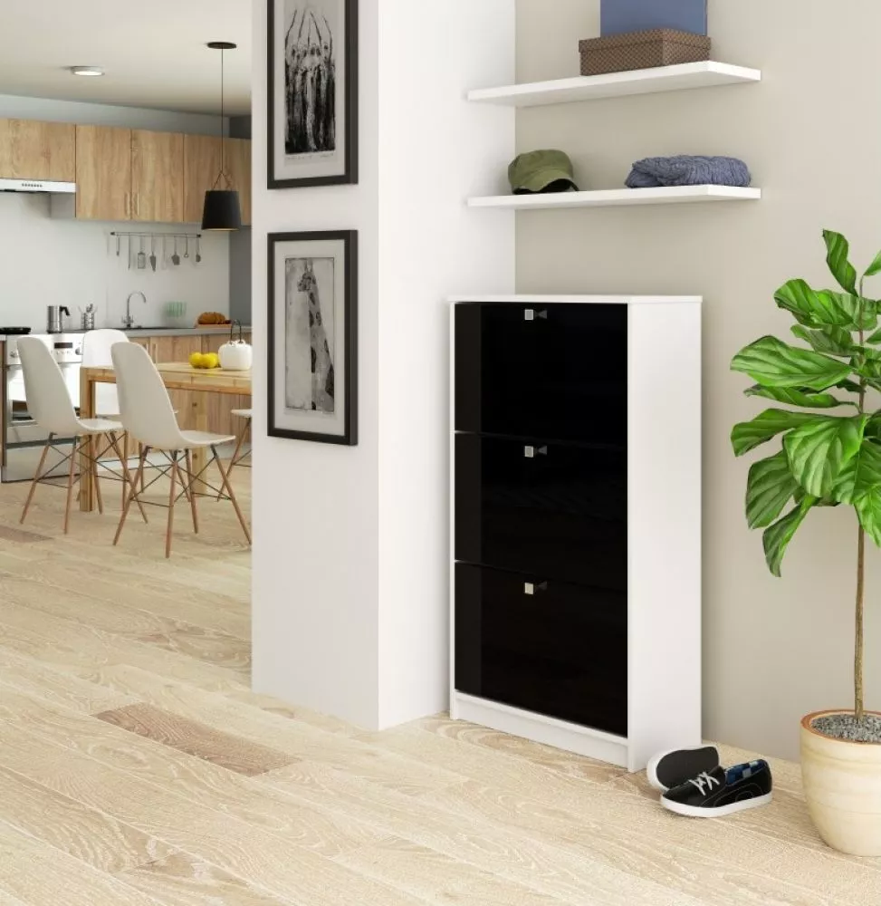 Apavu plaukts 3U Gloss Korpusa krāsa: balts, · 60 × 113 × 29 cm