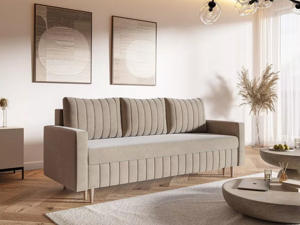 Dīvāns Comfort 3S Standard · Bēši brūns · 90 × 215 × 94 cm