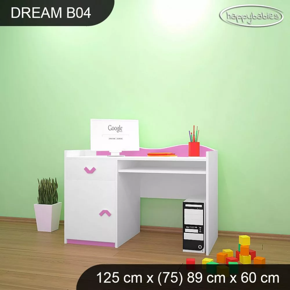 Bērnu rakstāmgalds Dream B04 Maksimālais augstums: 89 cm, · 125 × 75 × 60 cm