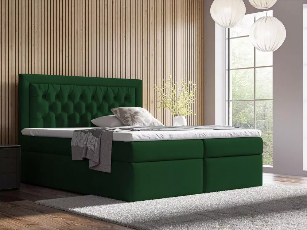 Gulta Boxspring 68 standard Guļamvietas platums: 160 cm, Guļamvietas garums: 200 cm, · Zaļš · 161 × 210 × 118 cm