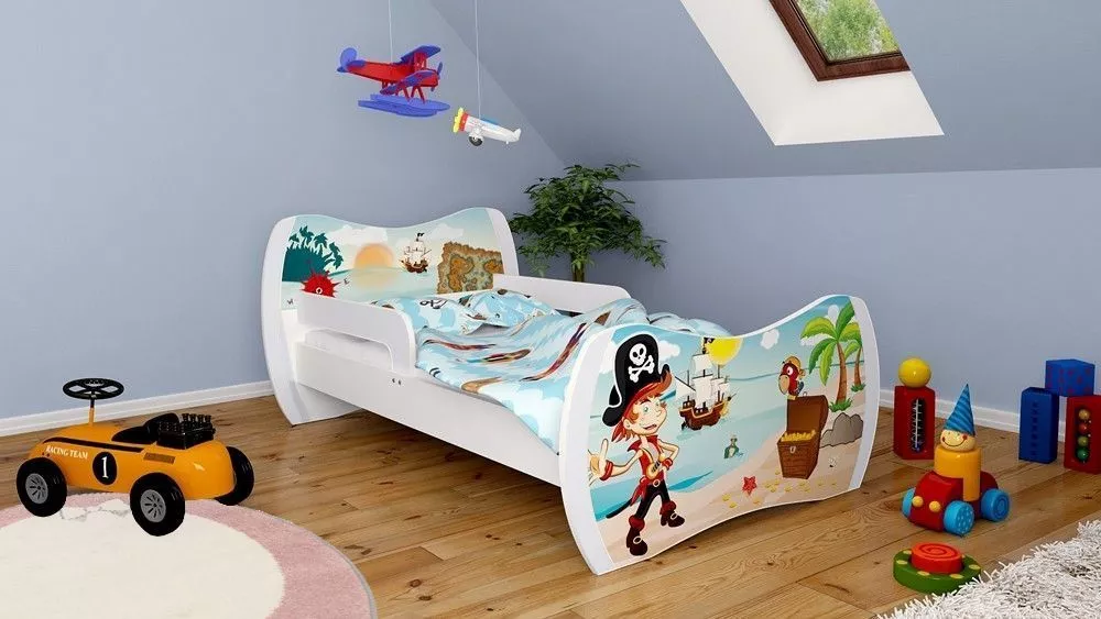 Bērnu gulta Dream L01 140x70 DM11 ar stelāžu Guļamvietas platums: 70 cm, Guļamvietas garums: 140 cm, · 94 × 144 × 71 cm