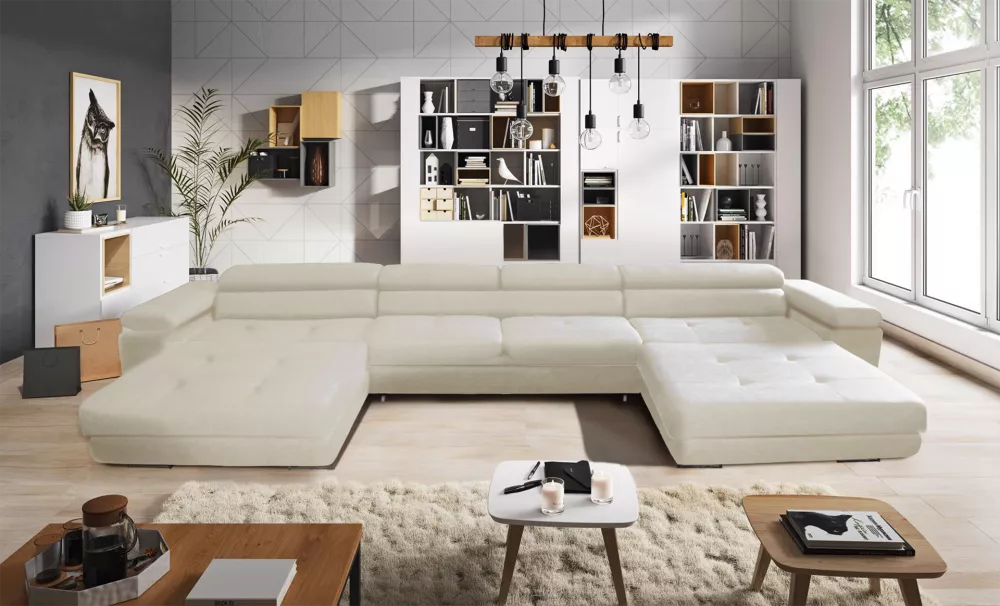 Dīvāns Anton U Mini Premium Standard · Krēma · 200 × 398 × 73 cm