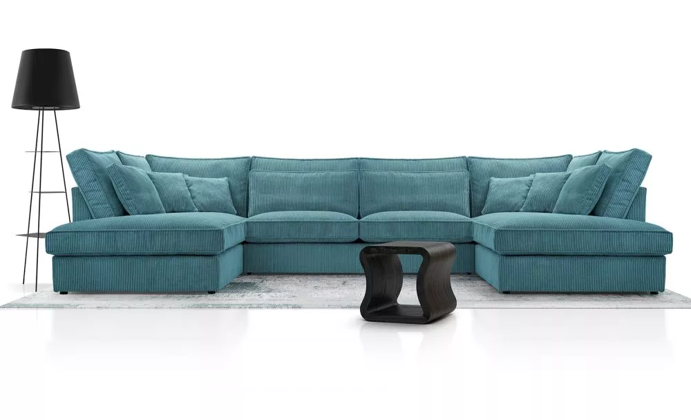 Dīvāns Cobra U Standard · Tirkīzs · 225 × 407 × 93 cm