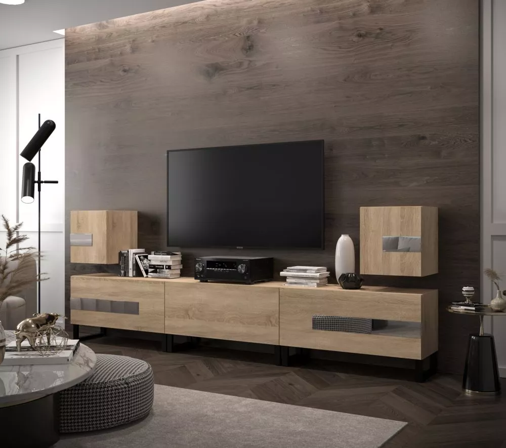 Sekcija New Concept C97 · Sonoma · 249 × 35 × 100 cm