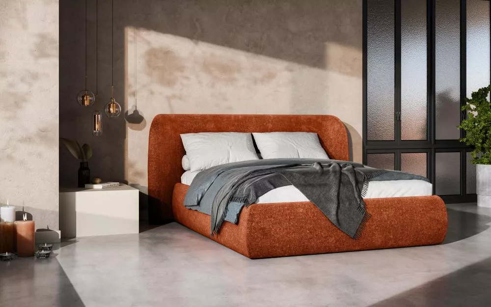 Gulta Rita Standard ar stelāžu Guļamvietas platums: 180 cm, Guļamvietas garums: 200 cm, stelāžas tips: metāla, · Oranžs 