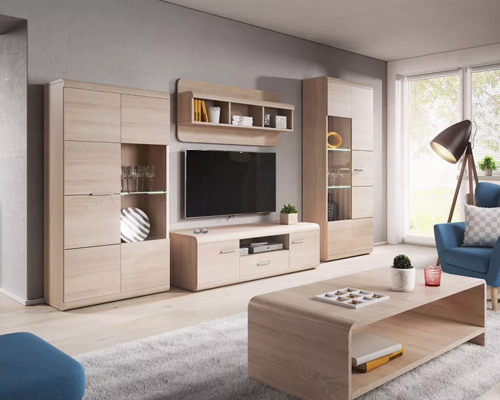 Sekcija Link Classic ar LED · Ozols sonoma · 300 × 54 × 194 cm