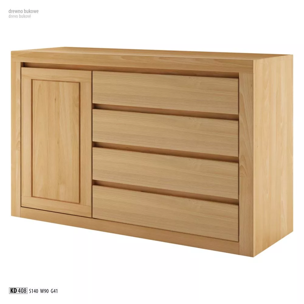 Kumode KD 408 · Dižskābardis · 140 × 41 × 90 cm