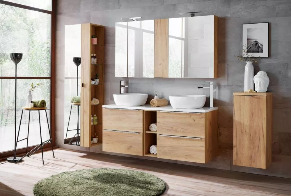 Vannas istabas komplekts Capri Oak 4 ar LED · 170 × 46 cm