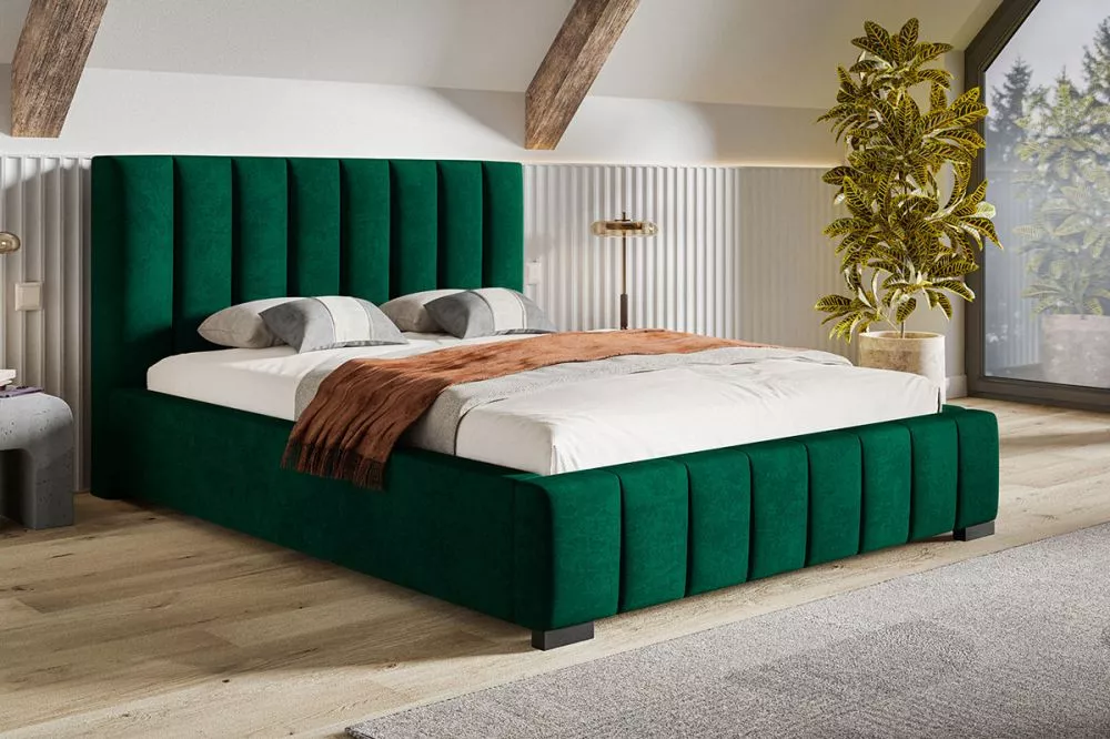 Gulta Bed 10 standard ar stelāžu Guļamvietas platums: 160 cm, Guļamvietas garums: 200 cm, stelāžas tips: koka, · Zaļš · 