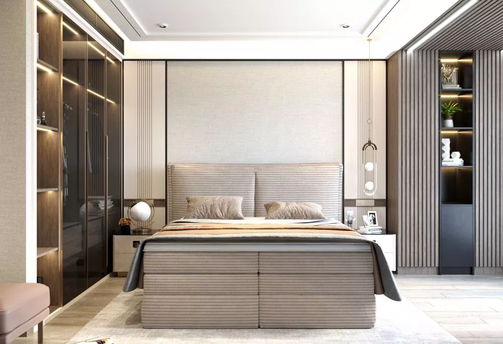 Gulta Madden Boxspring Guļamvietas platums: 160 cm, Guļamvietas garums: 200 cm, · 189 × 213 × 133 cm
