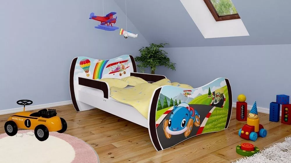 Bērnu gulta Dream L01 140x70 DM30 ar stelāžu Guļamvietas platums: 70 cm, Guļamvietas garums: 140 cm, · 94 × 144 × 71 cm