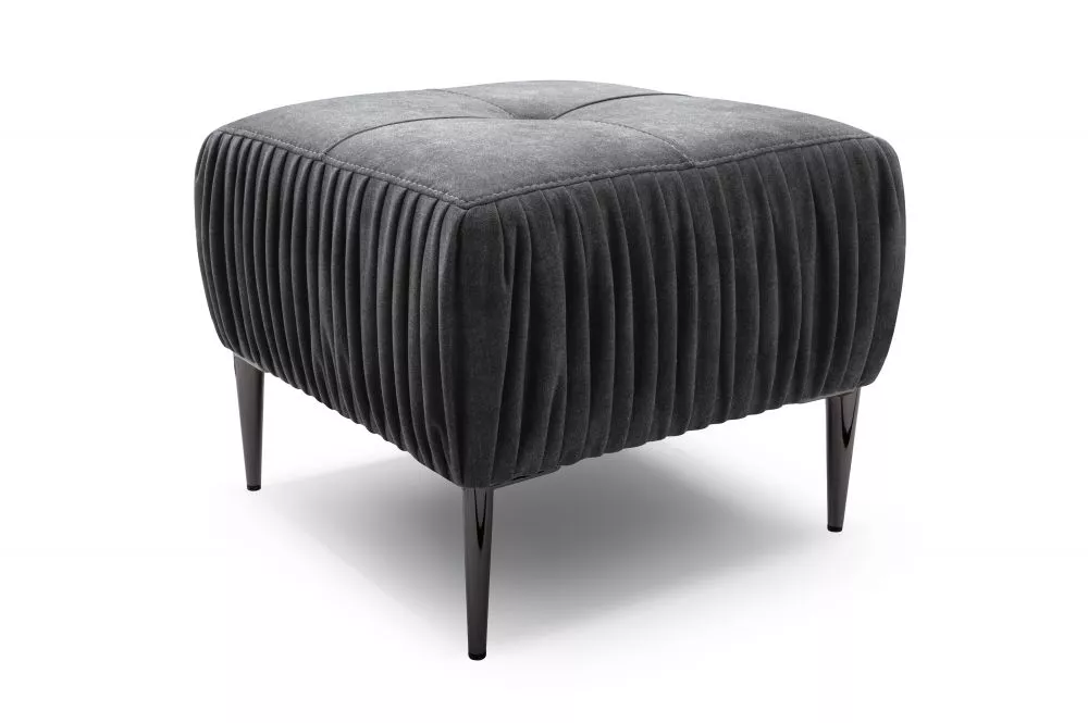 Pufs Rino P Standard Auduma numurs: Vena 20, · Melns · 51 × 45 × 51 cm