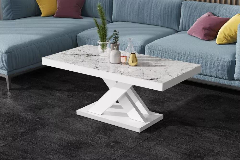 Žurnālgalds Xenon Lux Mini Gloss Korpusa krāsa: balts akmens, · 120 × 60 × 50 cm