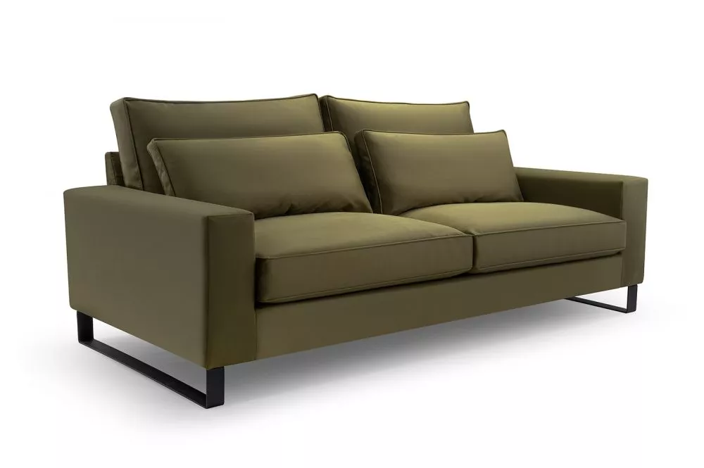 Dīvāns Cara 2S Standard · Olīvu · 106 × 221 × 90 cm