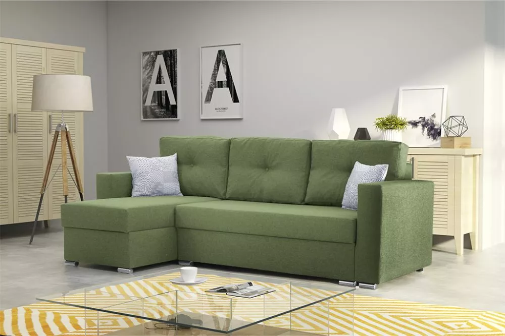 Dīvāns Corner 102 standard · Zaļš · 140 × 230 × 90 cm