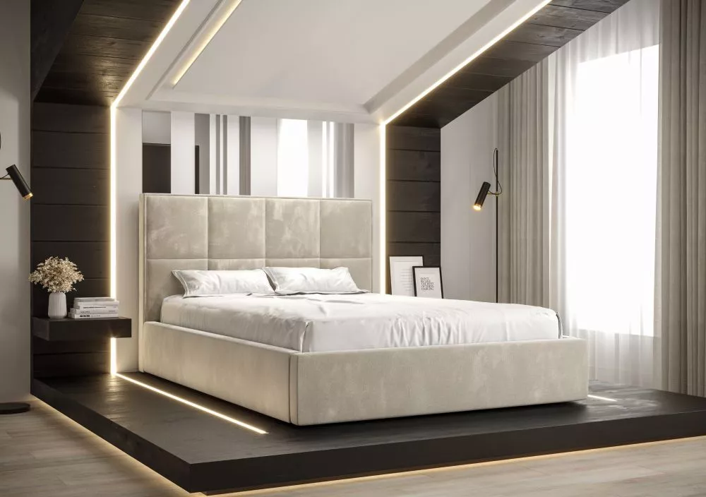 Gulta Gerd Standard ar stelāžu Guļamvietas platums: 160 cm, Guļamvietas garums: 200 cm, stelāžas tips: koka, · Gaišais k