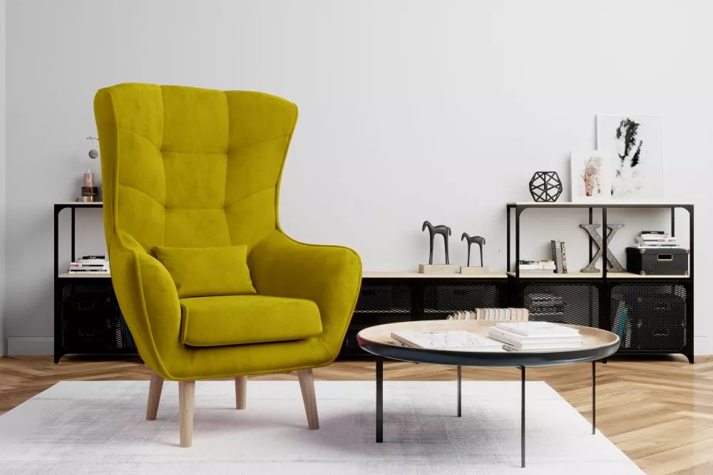 Mīksts krēsls Arti standard Sēdvietas dziļums: 46 cm, · Dzeltens · 80 × 91 × 105 cm